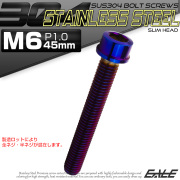 SUS304 キャップボルト M6×45mm P1.0 六角穴付きボルト スリムヘッド 焼きチタンカラー ステンレス製 TB1103 【メール便可】