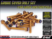 GROM MSX125(SF) エンジンカバー ボルト23本set フランジ六角ボルト CTCヘキサゴンヘッド ゴールド&焼チタンカラー TB6010