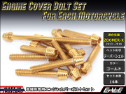 ZOOMER-X エンジンカバー ボルト14本set キャップボルト テーパーシェルヘッド ゴールド TB6027