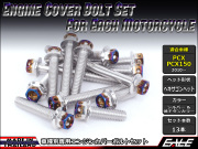 エンジンカバー ボルトセット PCX JF28 JF56 PCX150 KF12 KF18 CTCヘキサゴンヘッド シルバー&焼チタンカラー TB6059
