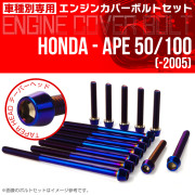エイプ 50 100  -2005 エンジンカバーボルト 14本セット テーパーヘッド 焼チタン TB6165