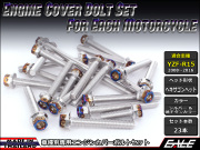 YZF-R15 エンジンカバー ボルト23本set フランジ付六角ボルト CTCヘキサゴンヘッド シルバー&焼チタンカラー TB7059