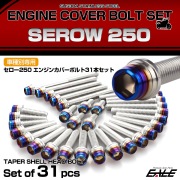 エンジンカバー ボルトセット セロ－250 SEROW250 31本セット テーパーシェルヘッド ヤマハ用 シルバー＆ブルー TB7086