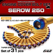 エンジンカバー ボルトセット セロ－250 SEROW250 31本セット テーパーシェルヘッド ヤマハ用 ゴールド＆ブルー TB7087