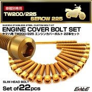 エンジンカバー ボルトセット TW200 TW225 セロー 225 SEROW 22本セット スリムヘッド ゴールド TB7162