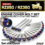 エンジンカバー ボルトセット RZ250 RZ350 25本セット テーパーシェルヘッド ヤマハ用 シルバー＆ブルー TB7181