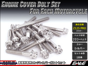 Z125 PRO(BR125) エンジンカバー ボルト18本set フランジ付六角ボルト フラワーヘッド シルバー TB8029