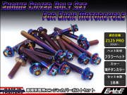 Z125 PRO(BR125) エンジンカバー ボルト18本set フランジ付六角ボルト フラワーヘッド 焼チタンカラー TB8031