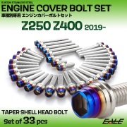 エンジンカバー ボルトセット Z250 Z400 2019年- 33本セット テーパーシェルヘッド カワサキ用 シルバー＆ブルー TB8681