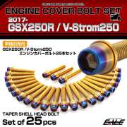 エンジンカバー ボルトセット GSX250R V-Strom250 25本セット テーパーシェルヘッド スズキ用 ゴールド＆ブルー TB9037