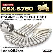 エンジンカバー ボルトセット GSX-S750 30本セット テーパーシェルヘッド スズキ用 シルバー TB9201