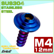 M4×12mm シェルヘッドネジ タッピングネジ ステンレス 削り出し トラス頭 カウルやパネルなどに 焼チタンカラー TC0086 【メール便可】