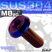 ブレーキ ディスクローター ボルト ヤマハ用 M8×20mm P=1.25 ステンレス フラットヘッド AA 焼きチタンカラー TD0197 【メール便可】