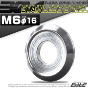 SUS304 M6 デザインワッシャー 外径16mm ボルト座面枠付 フジツボ型 ステンレス製 シルバー TF0013 【メール便可】