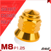 SUS304ステンレス M8スカートドームナット P=1.25 フランジ六角袋ナット ゴールド TF0105 【メール便可】