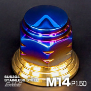 フランジ付 六角ナット M14 P1.50 スカートドームナット SUSステンレス ツートンカラー ゴールド＆焼チタンカラー TF0143