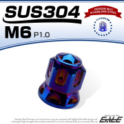 ドームナット スター M6 P1.0 SUS304 ステンレス 袋ナット フランジ 六角ナット 焼きチタン TF0169 【メール便可】