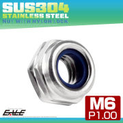 ナイロンナット M6 P1.00 ゆるみ防止 六角ナット SUS304ステンレス マットカラー シルバー TF0225 【メール便可】