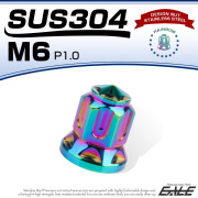 ドームナット スター M6 P1.0 SUS304 ステンレス 袋ナット フランジ 六角ナット レインボー TF0237 【メール便可】