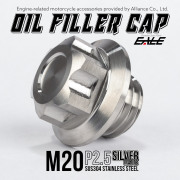 オイルフィラーキャップ M20 P2.5 六角 カスタムヘッド ステンレス製 マットシルバー 汎用 TH0268 【メール便可】