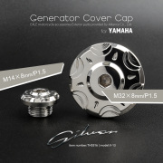 ヤマハ汎用 ジェネレーターカバー クランク＆ポイントホール キャップセット ステンレス製 V-13 シルバー TH0316 【メール便可】