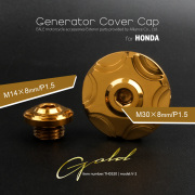 ホンダ汎用 ジェネレーターカバー クランク＆ポイントホール キャップセット ステンレス製 V-2 ゴールド TH0320 【メール便可】