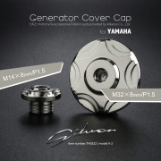 ヤマハ車用 ジェネレーターカバー クランク＆ポイントホール キャップセット ステンレス製 V-2 シルバー TH0322 【メール便可】
