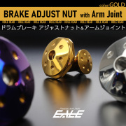 ドラムブレーキ アジャストナット＆アームジョイント ホールヘッド M6 P1.00 ステンレス製 リアブレーキ調整 ゴールド TH0378
