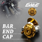 バーエンドキャップ スターホール グリップエンド ハンドル内径17-18mm用 ステンレス製 ゴールド 2個セット TH0444