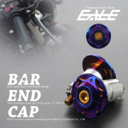 バーエンドキャップ スターホール グリップエンド ハンドル内径17-18mm用 ステンレス製 焼きチタン色 2個セット TH0445