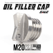 オイルフィラーキャップ M20 P2.5 ワイヤーロック穴 ステンレス製 マットシルバー 汎用 TH0479 【メール便可】