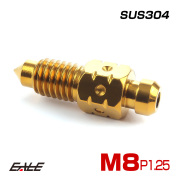 M8 P1.25 エアブリード スクリュー エアブリーダー バルブ ニップル ステンレス ゴールド TH0623 【メール便可】