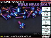 ボタンボルト M4×20mm P0.7 ホールヘッドボルト 六角穴 SUS304 ステンレス削り出し 焼きチタンカラー TR0073 【メール便可】
