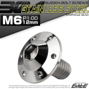 ボタンボルト M6×12mm P1.00 ステップ ホールヘッドボルト フランジ付 六角穴 SUS304 ステンレス シルバー TR0177 【メール便可】