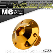 ボタンボルト M6×10mm P1.00 ステップ ホールヘッドボルト フランジ付 六角穴 SUS304 ステンレス ゴールド TR0190 【メール便可】