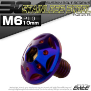 ボタンボルト スターホールヘッド M6×10mm P1.0 フランジ付 六角穴 SUS304 ステンレス  焼きチタン TR0246 【メール便可】
