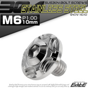 SUS304 フランジ付 ボタンボルト M6×10mm P1.0 六角穴  シルバー スノーヘッド ステンレス製 TR0260 【メール便可】