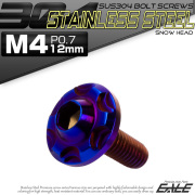 SUS304 フランジ付 ボタンボルト M4×12mm P0.7 六角穴  焼きチタン スノーヘッド ステンレス製 TR0281 【メール便可】