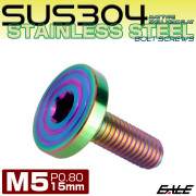 5×15mm P0.7 シェルヘッド フラット ステンレスボルト 六角穴付 マットタイプ SUS304 レインボーグリーン TR0345 【メール便可】