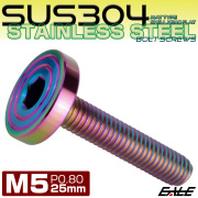 5×25mm P0.7 シェルヘッド フラット ステンレスボルト 六角穴付 マットタイプ SUS304 レインボーグリーン TR0347 【メール便可】