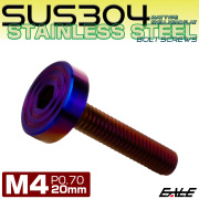 4×20mm P0.7 シェルヘッド フラット ステンレスボルト 六角穴付 マットタイプ SUS304 焼きチタンカラー TR0854 【メール便可】