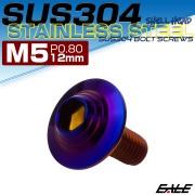 ボタンボルト M5×12mm P0.8 SUS304 ステンレス シェルヘッド 六角穴 フランジ付き ボルト 焼きチタンカラー TR0925 【メール便可】