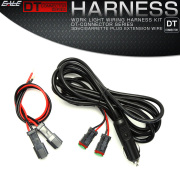 汎用 シガーソケット アクセサリー 電源ハーネス 出力×2 3m DTコネクタ 12V 24V LED作業灯や電装品の取り付けに I-448 【メール便可】
