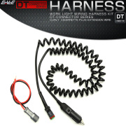 汎用 シガーソケット アクセサリー 出力×1 電源ハーネス カールコード DTコネクタ 12V 24V LED作業灯や電装品の取り付けに I-449 【メール便可】