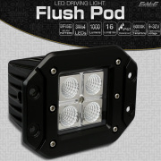LED ドライビングランプ Flush Pod 埋め込み型 12W CREE XB-D 汎用 フォグランプ バックランプ 作業灯 ワークライト 12V 24V