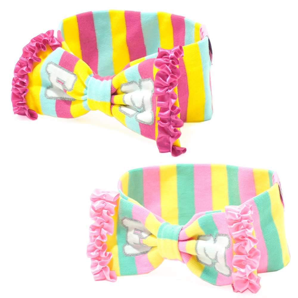 アースマジック EARTHMAGIC マルチボーダーリボンヘアバンド マルチビビッド マルチパステル 2021秋冬