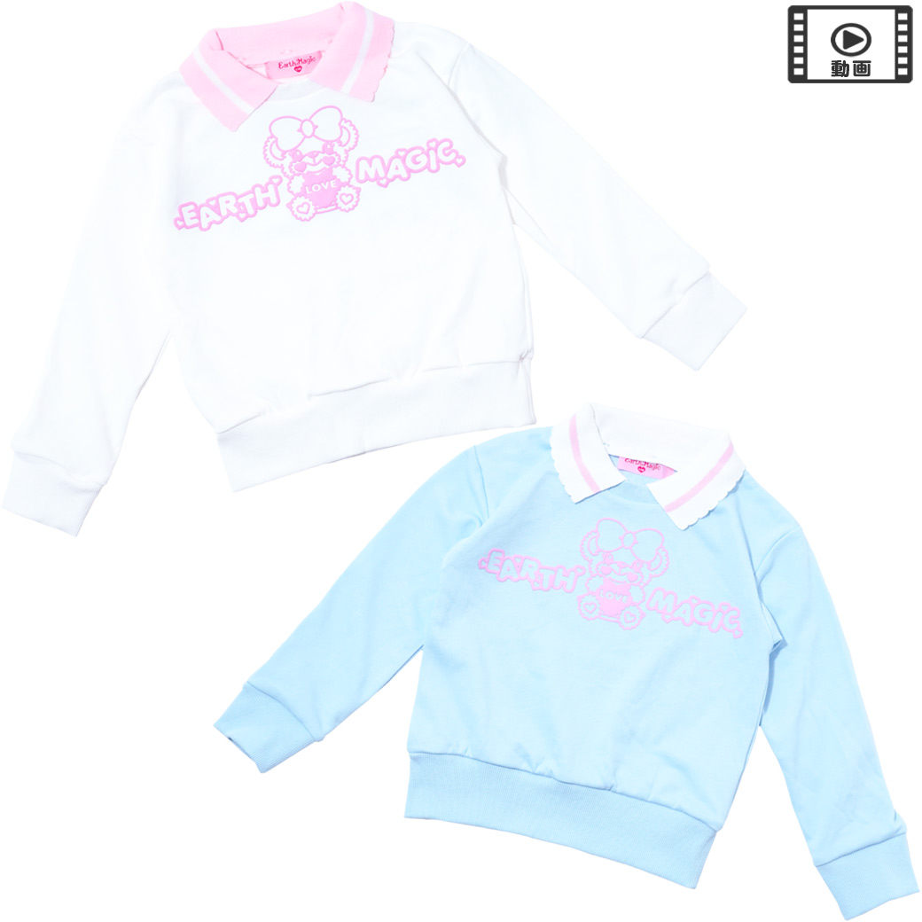 アースマジック EARTHMAGIC 襟付き発泡プリントトレーナー