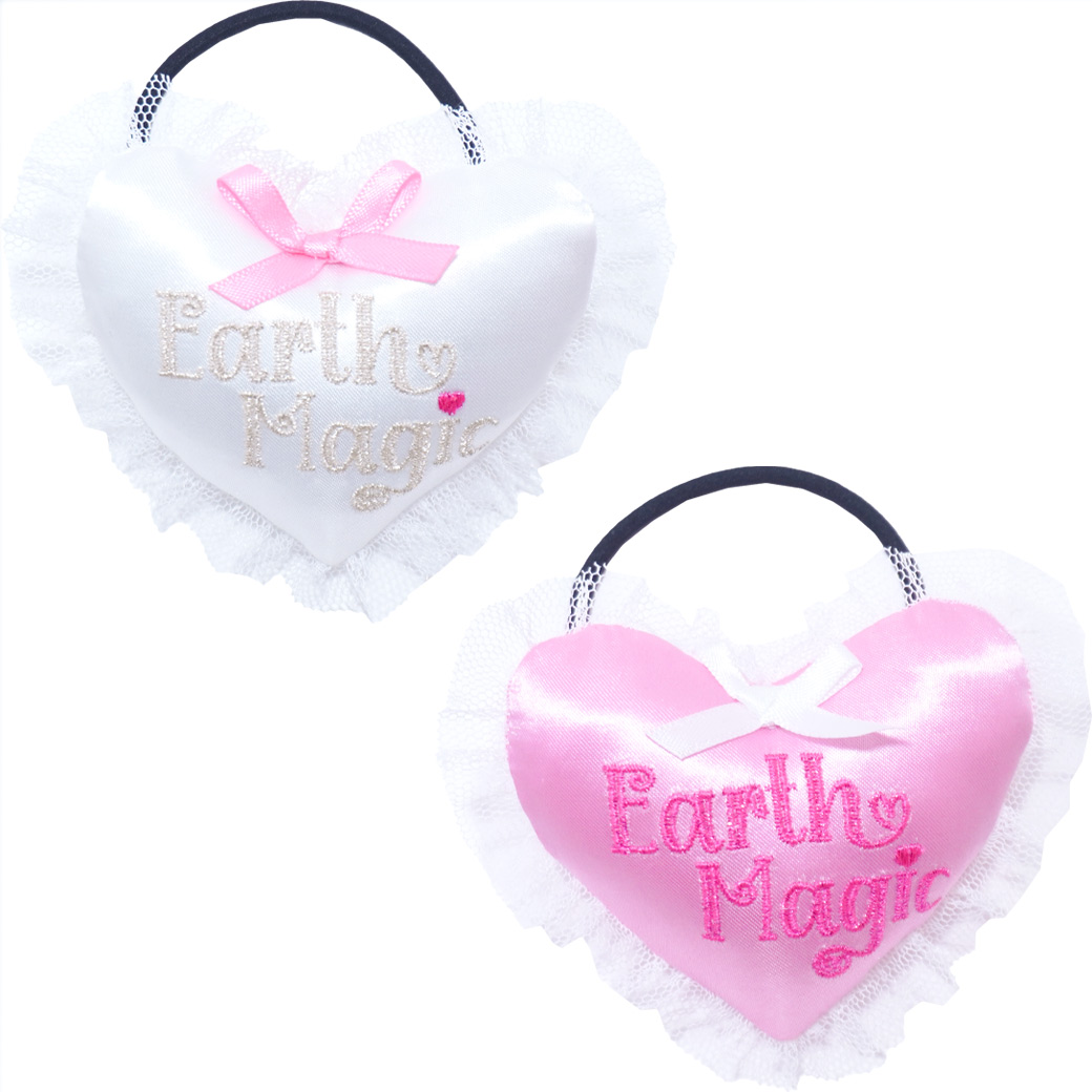 綿入りハートヘアゴム