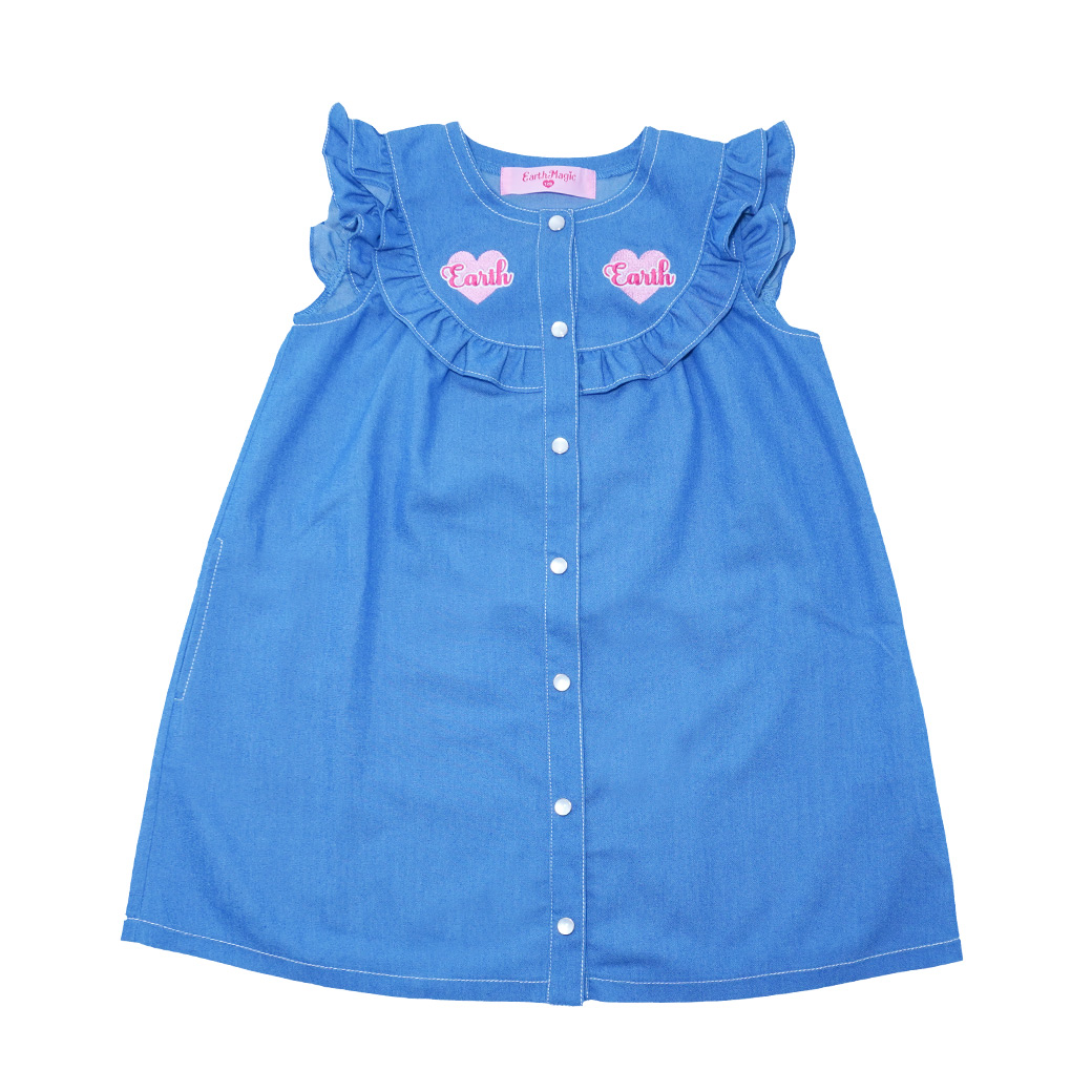 マフィーアップリケダンガリーワンピース