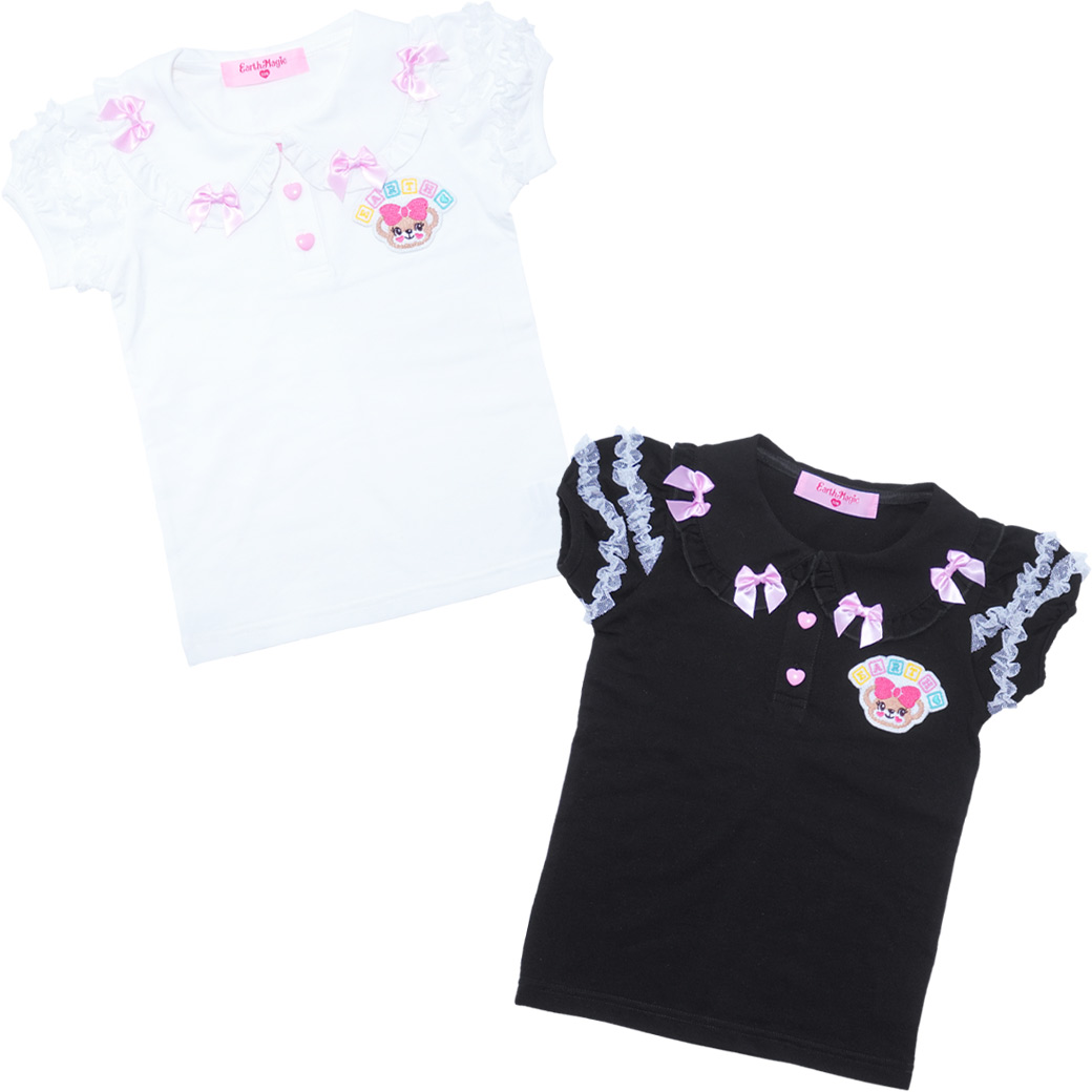 リボン襟付きTシャツ